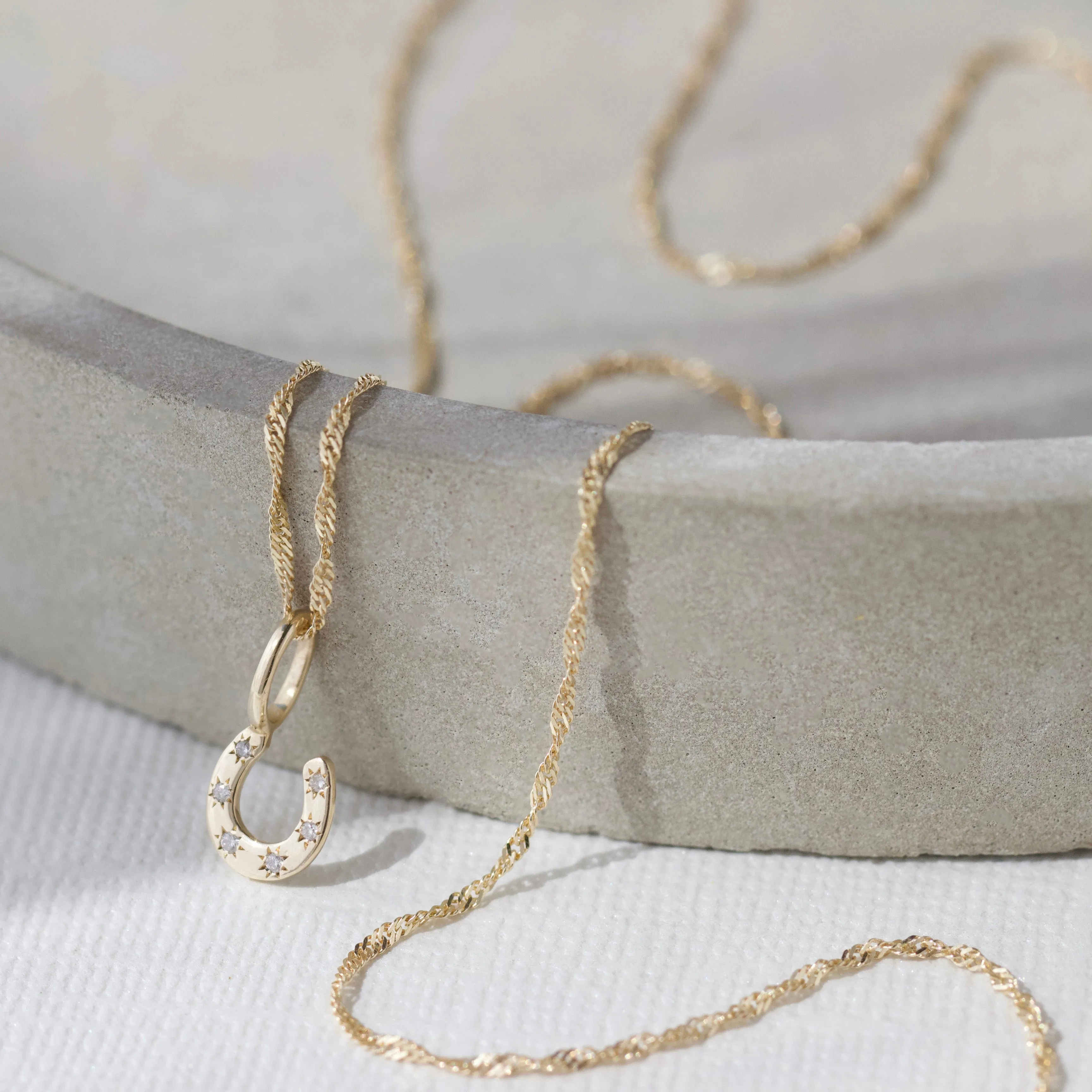 Diamond Horseshoe Charm