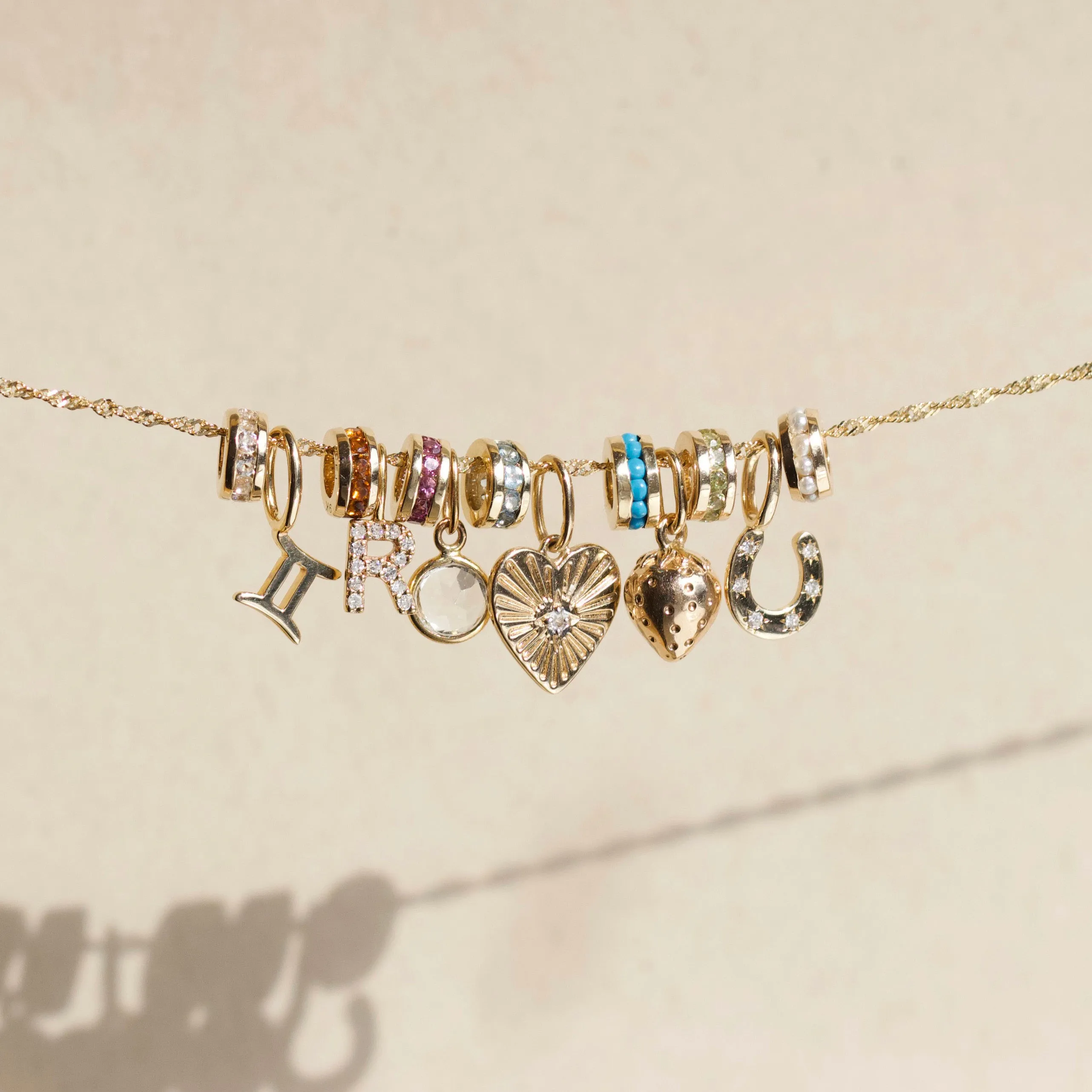 Diamond Horseshoe Charm