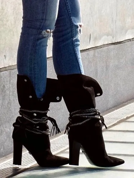 DIONNA BLACK SUEDE BOOTS