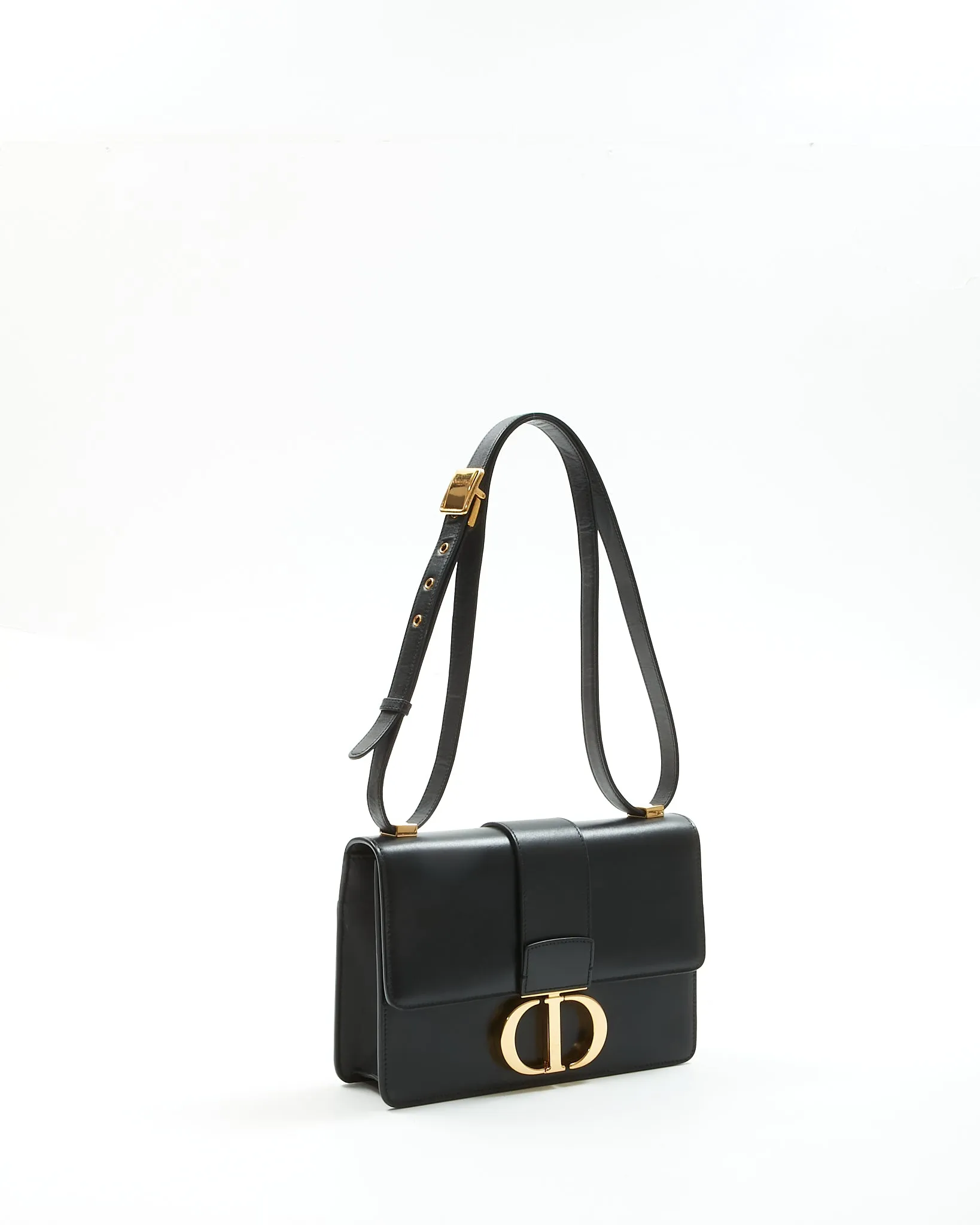 Dior Black Box Leather Montaigne 30 Shoulder Bag