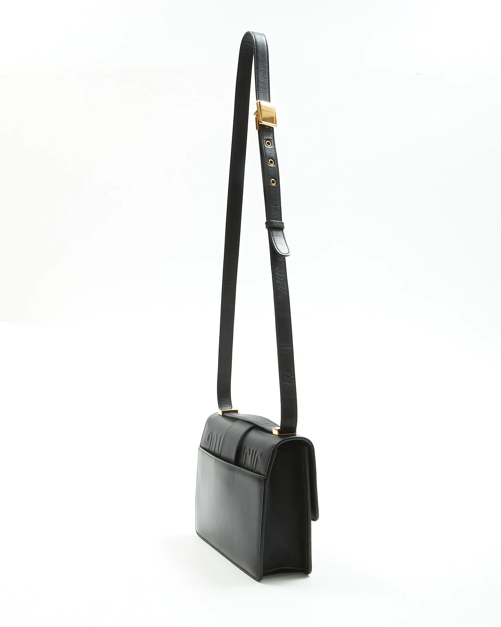 Dior Black Box Leather Montaigne 30 Shoulder Bag
