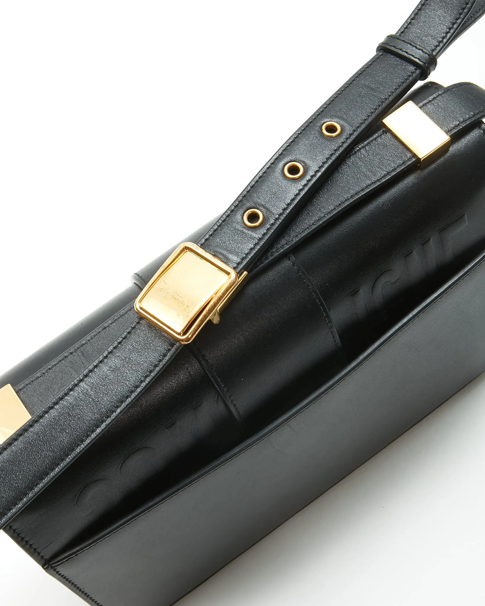 Dior Black Box Leather Montaigne 30 Shoulder Bag