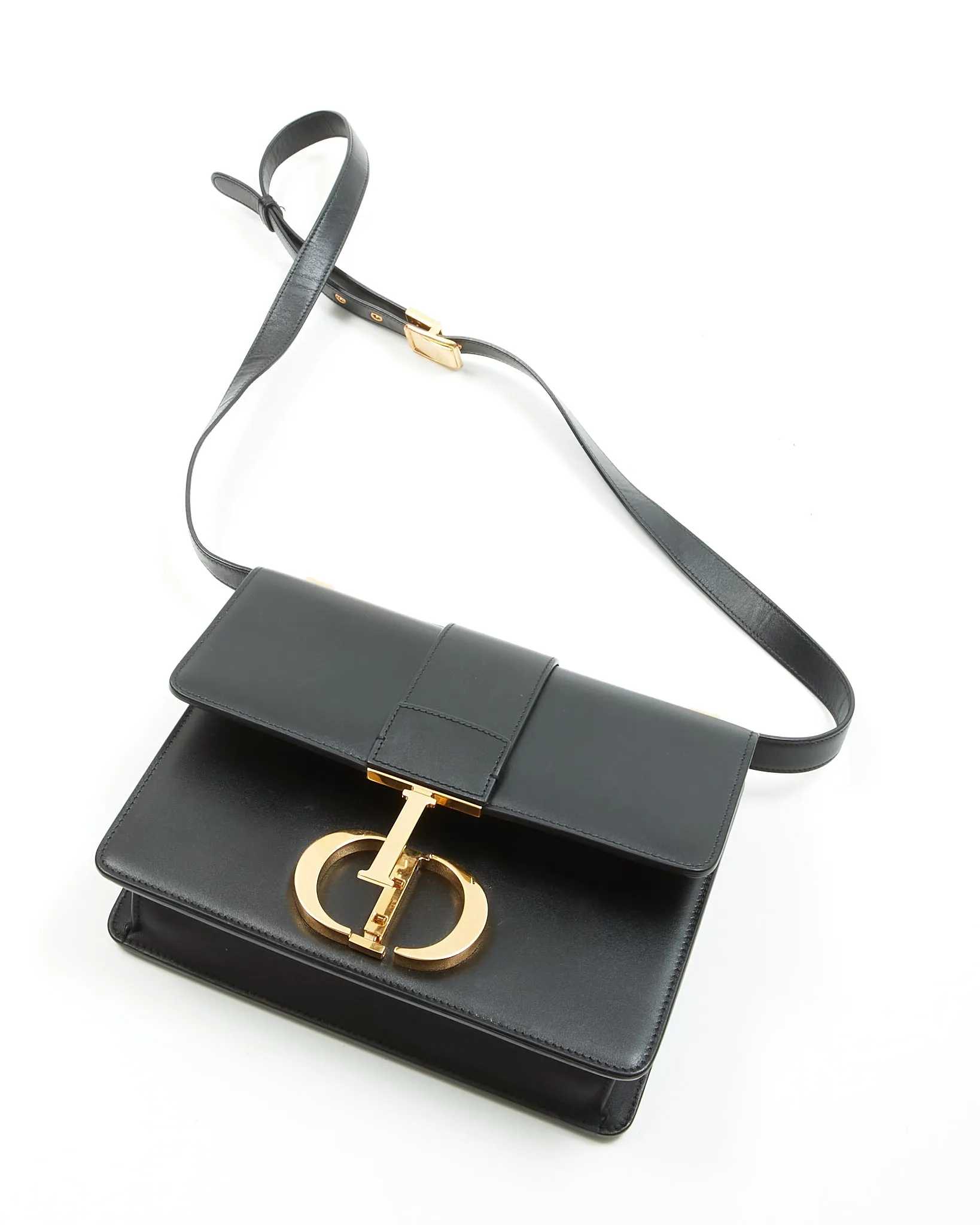 Dior Black Box Leather Montaigne 30 Shoulder Bag