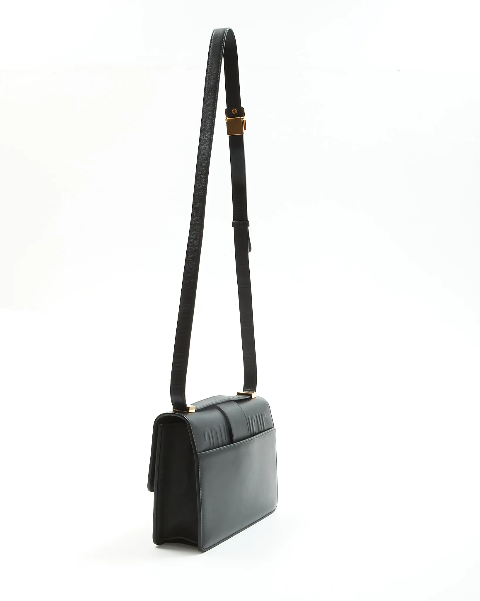 Dior Black Box Leather Montaigne 30 Shoulder Bag