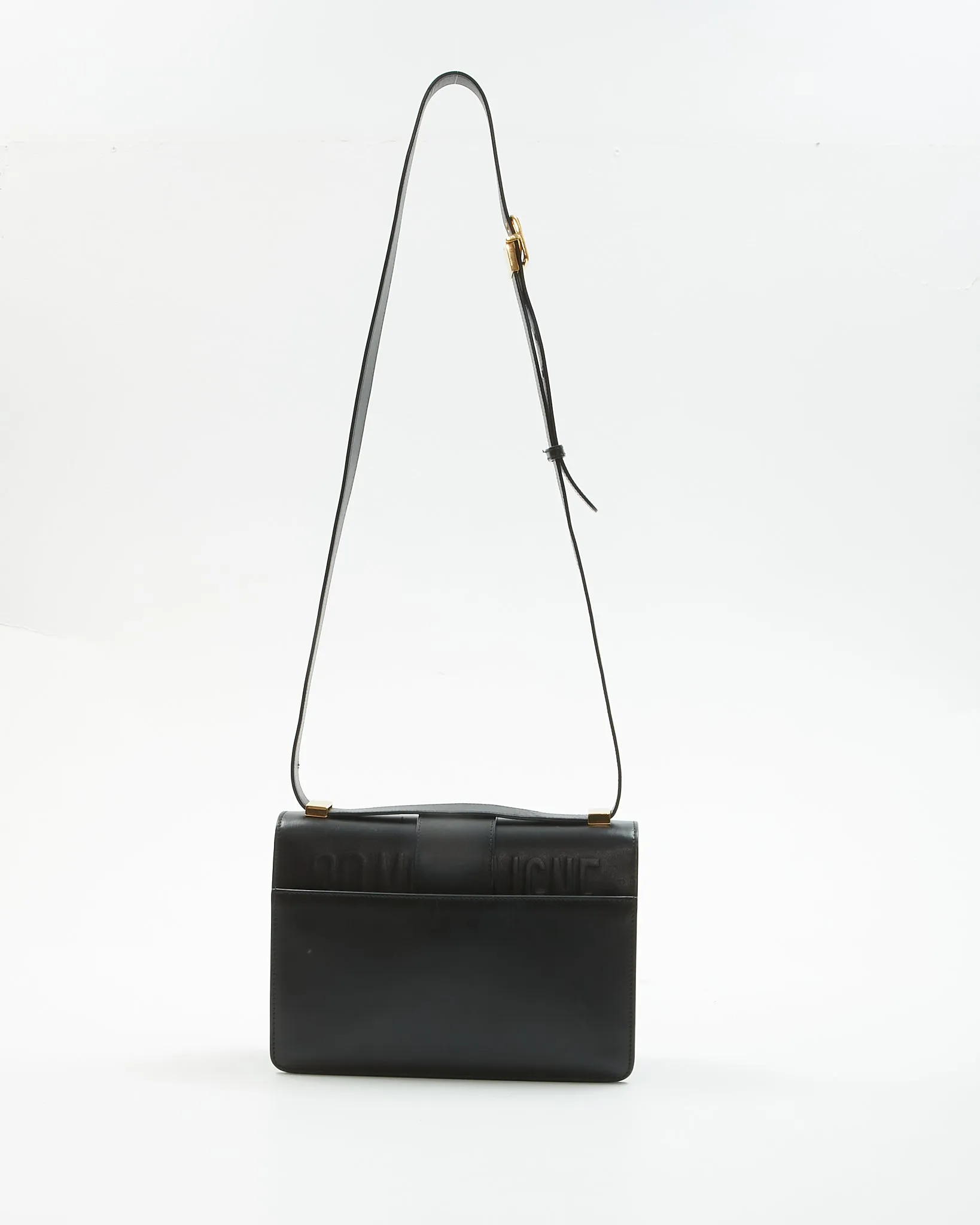 Dior Black Box Leather Montaigne 30 Shoulder Bag