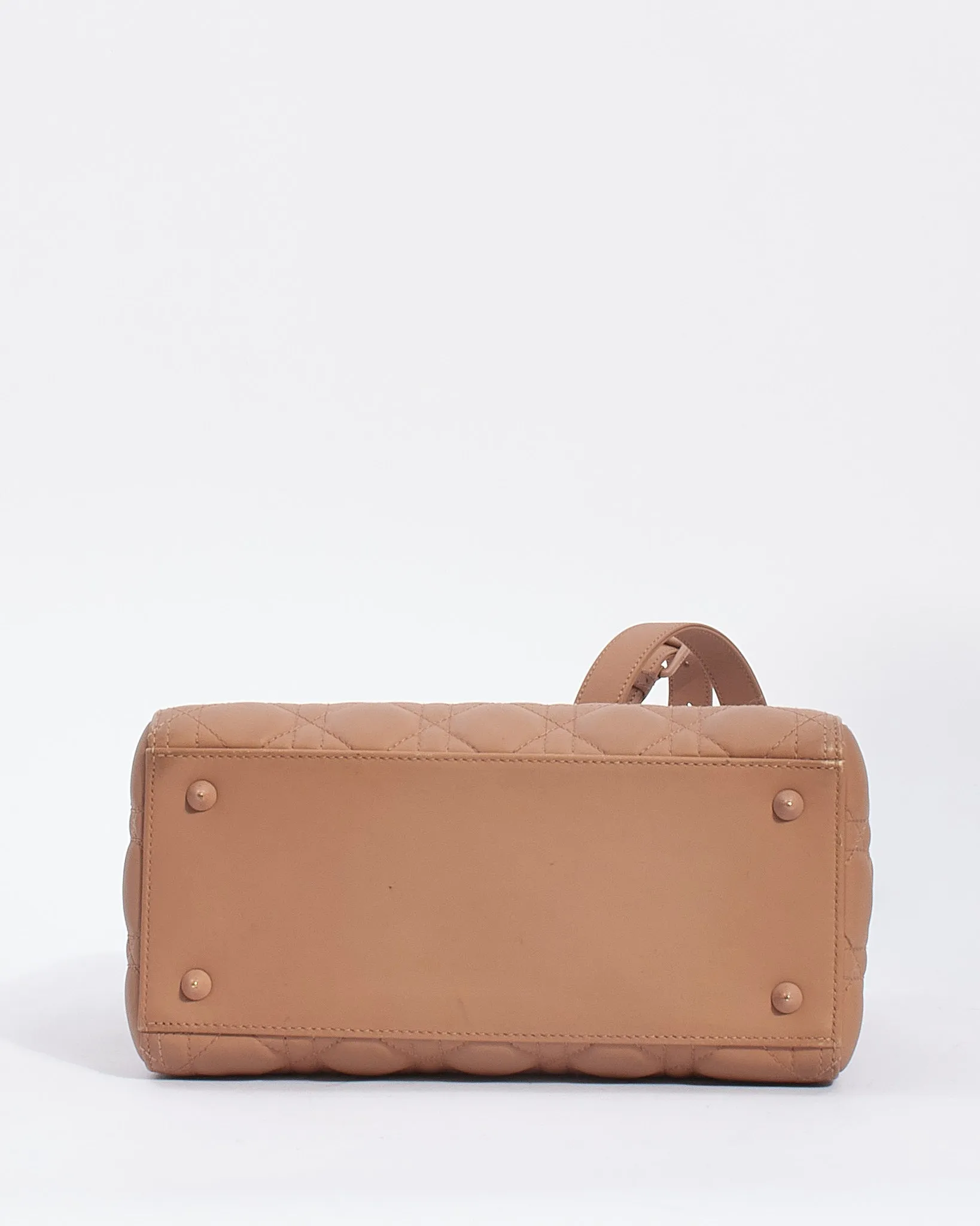 Dior Blush Cannage Calfskin Leather Medium Ultramatte Lady Dior Bag