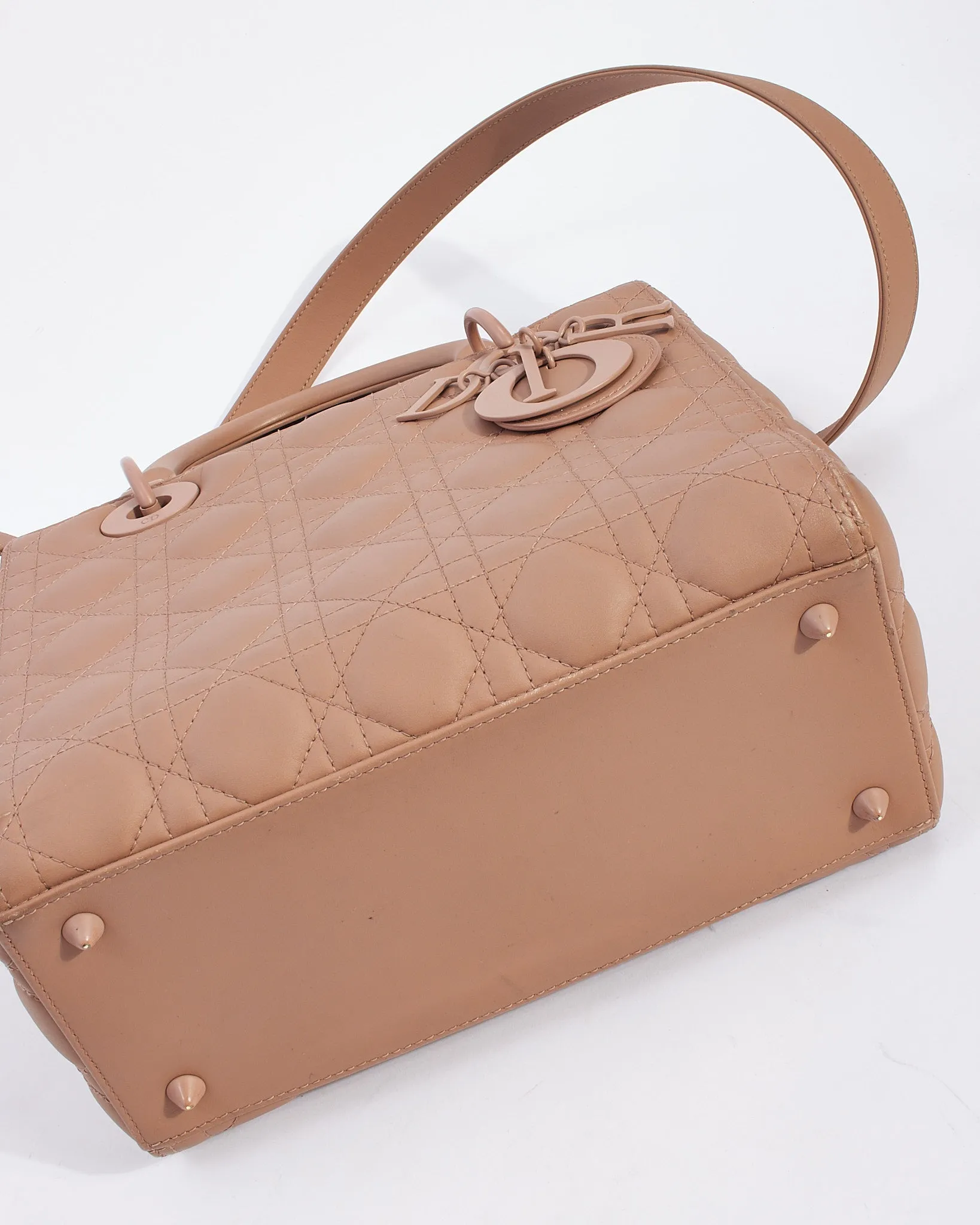 Dior Blush Cannage Calfskin Leather Medium Ultramatte Lady Dior Bag