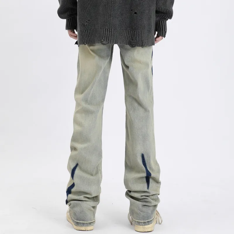Distressed Denim Contrast Jeans