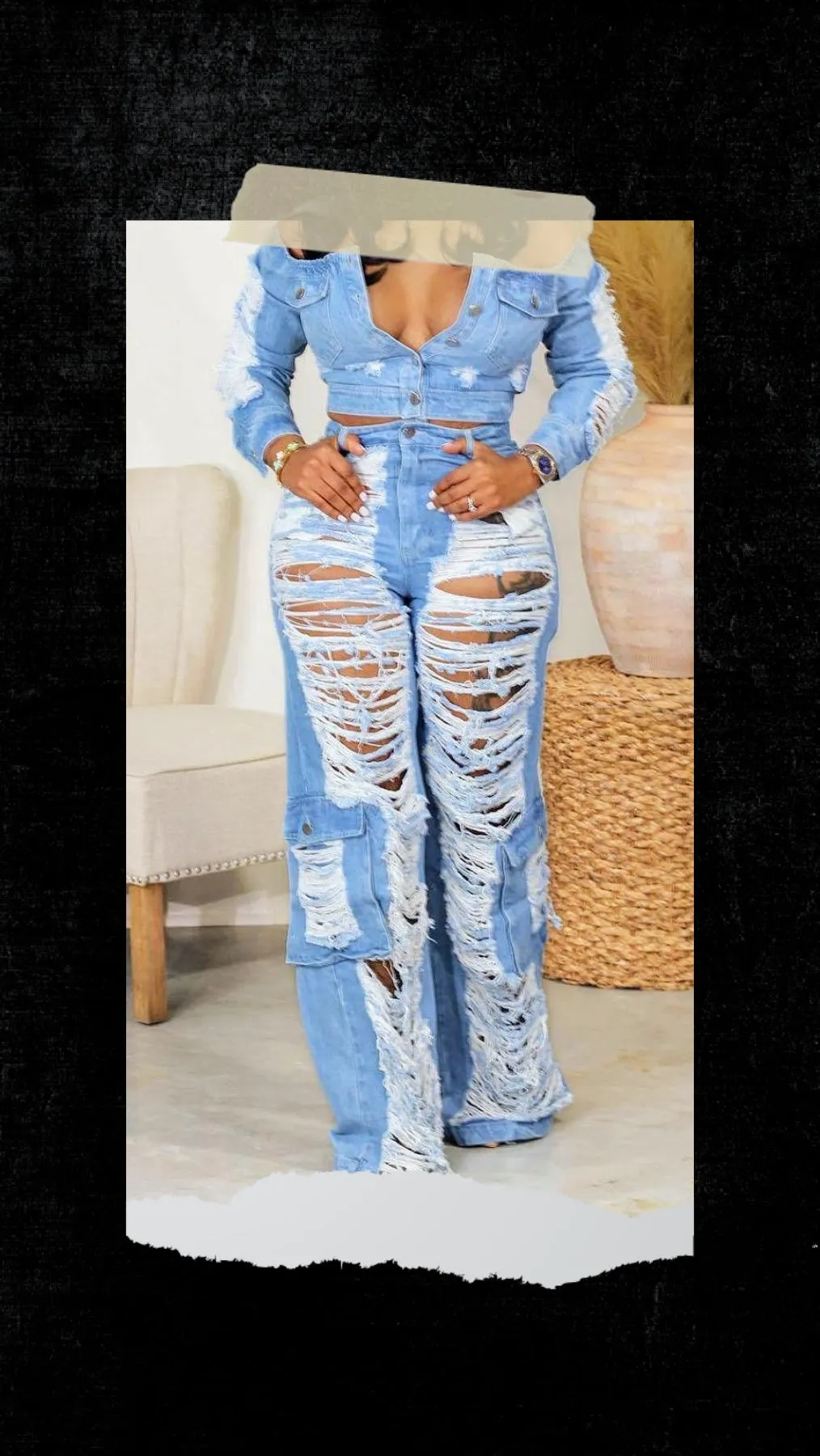 Distressed Denim Jeans