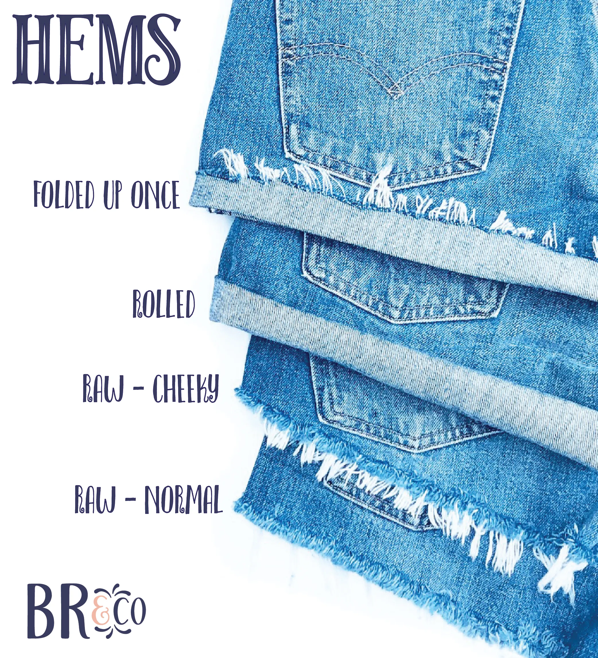 Distressed High Waisted Denim Shorts  - The Bailey