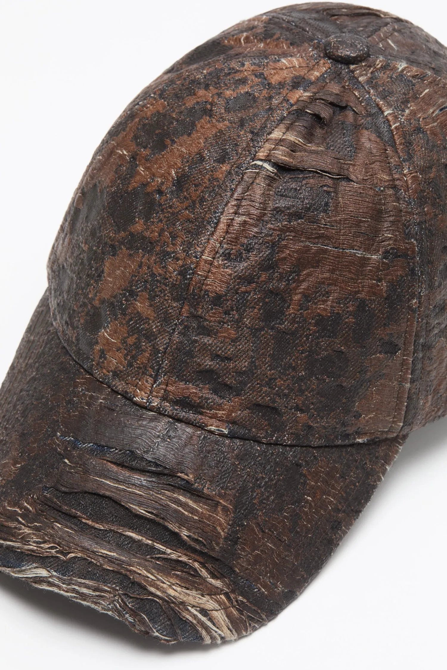 DISTRESSED MONOGRAM HAT IN BROWN, SS25