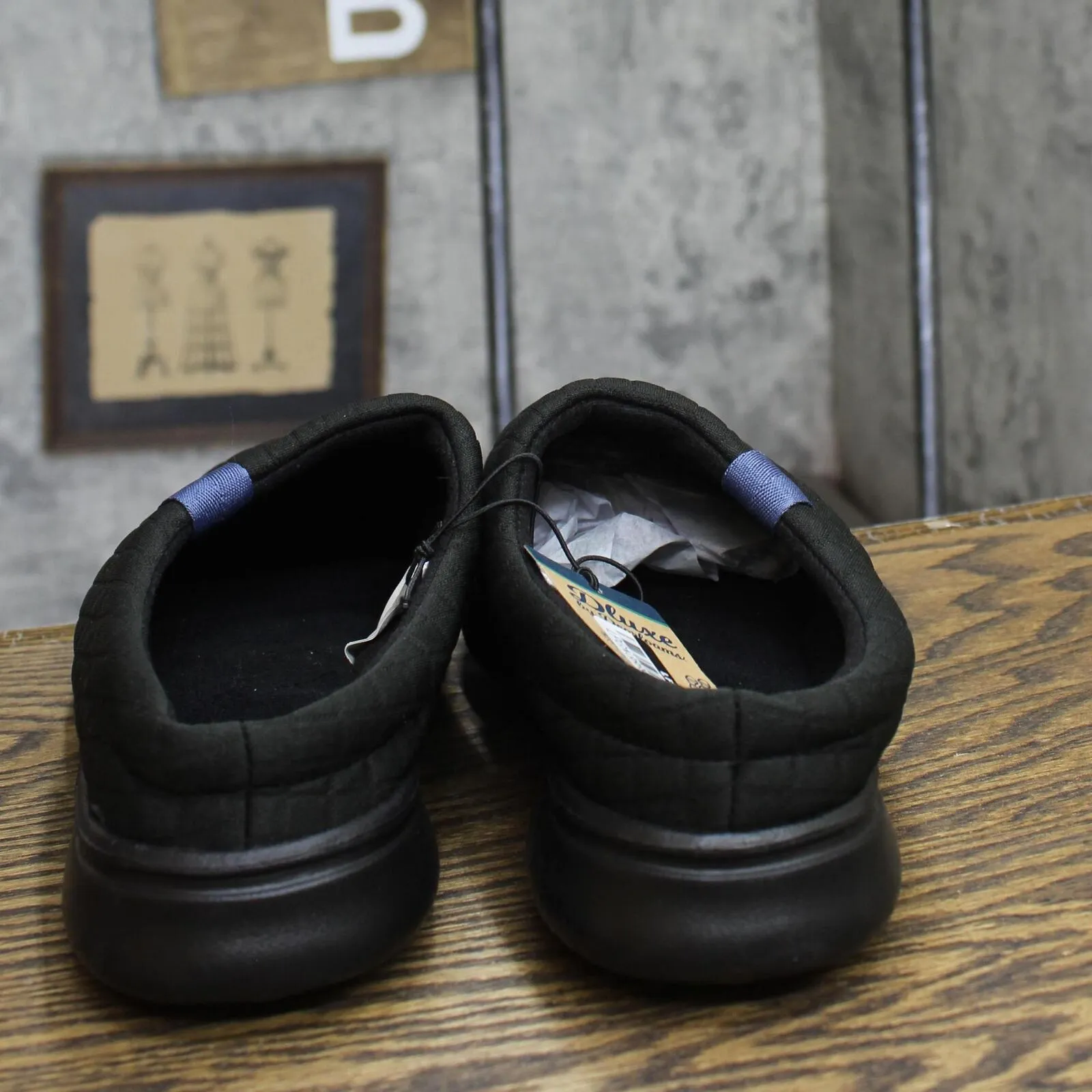 Dluxe By Dearfoams Julien Plush Jersey Sport Lounge Clog Slippers Black M (9-10)