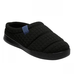 Dluxe By Dearfoams Julien Plush Jersey Sport Lounge Clog Slippers Black M (9-10)