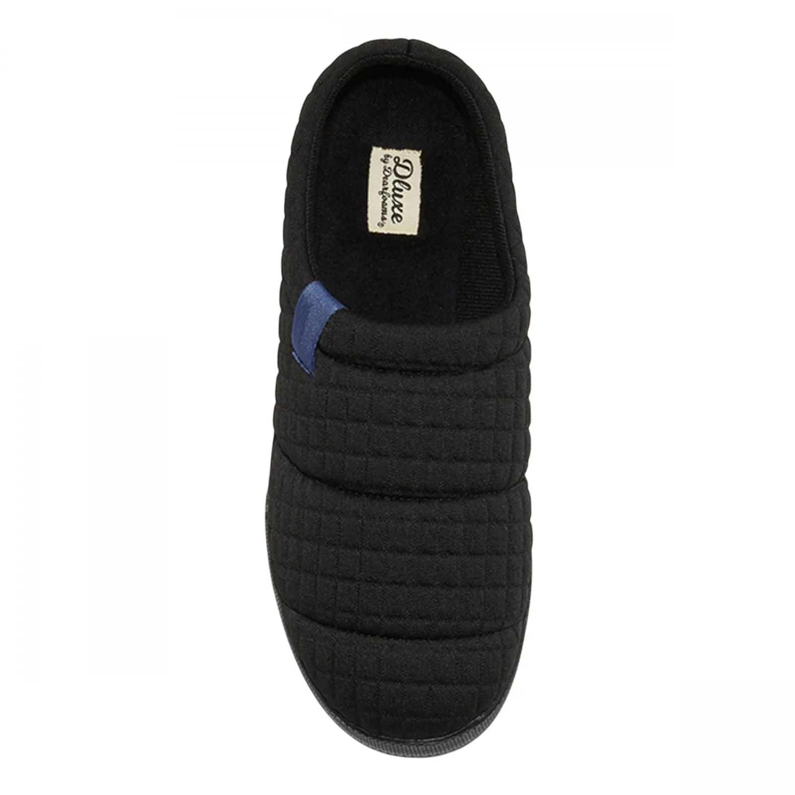 Dluxe By Dearfoams Julien Plush Jersey Sport Lounge Clog Slippers Black M (9-10)