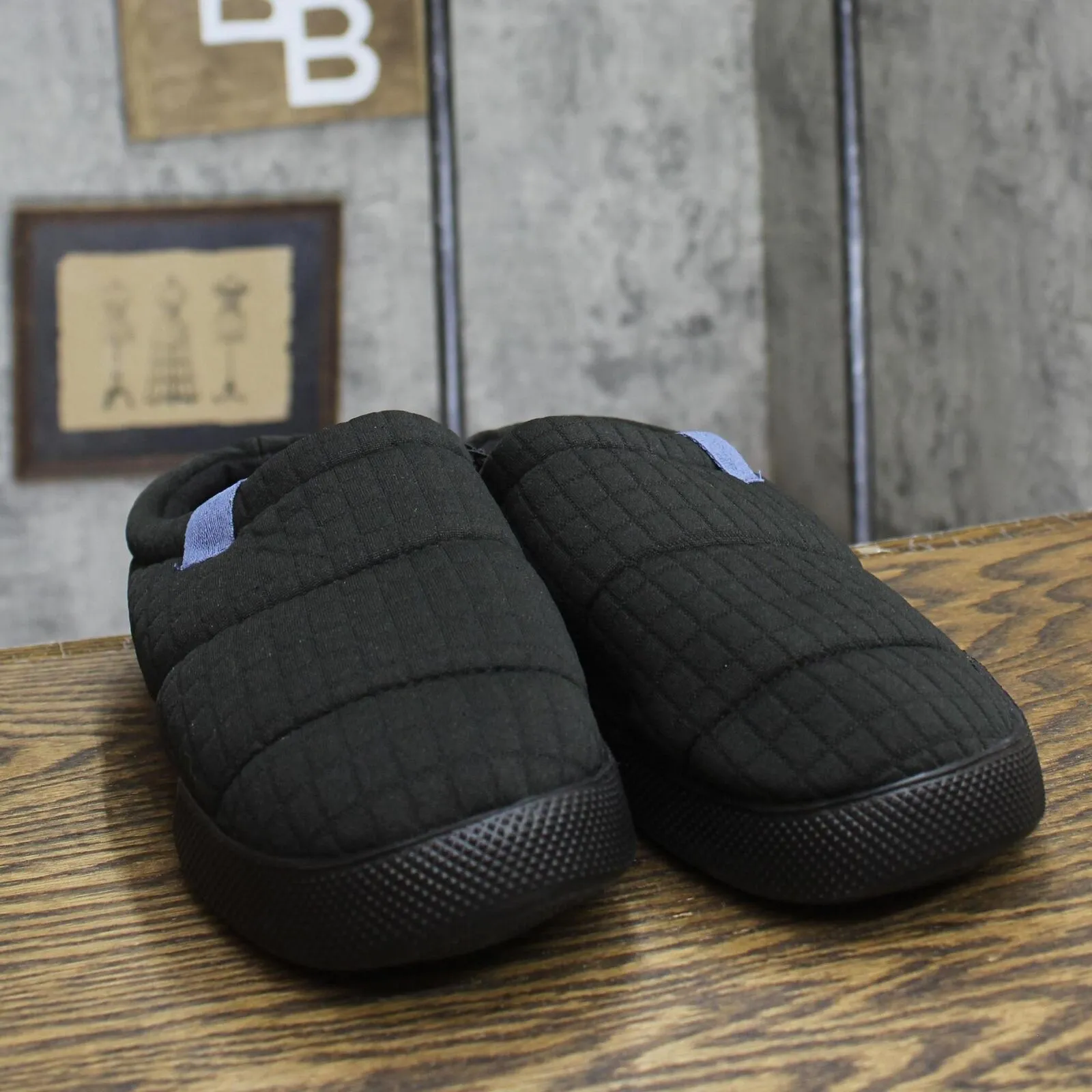Dluxe By Dearfoams Julien Plush Jersey Sport Lounge Clog Slippers Black M (9-10)