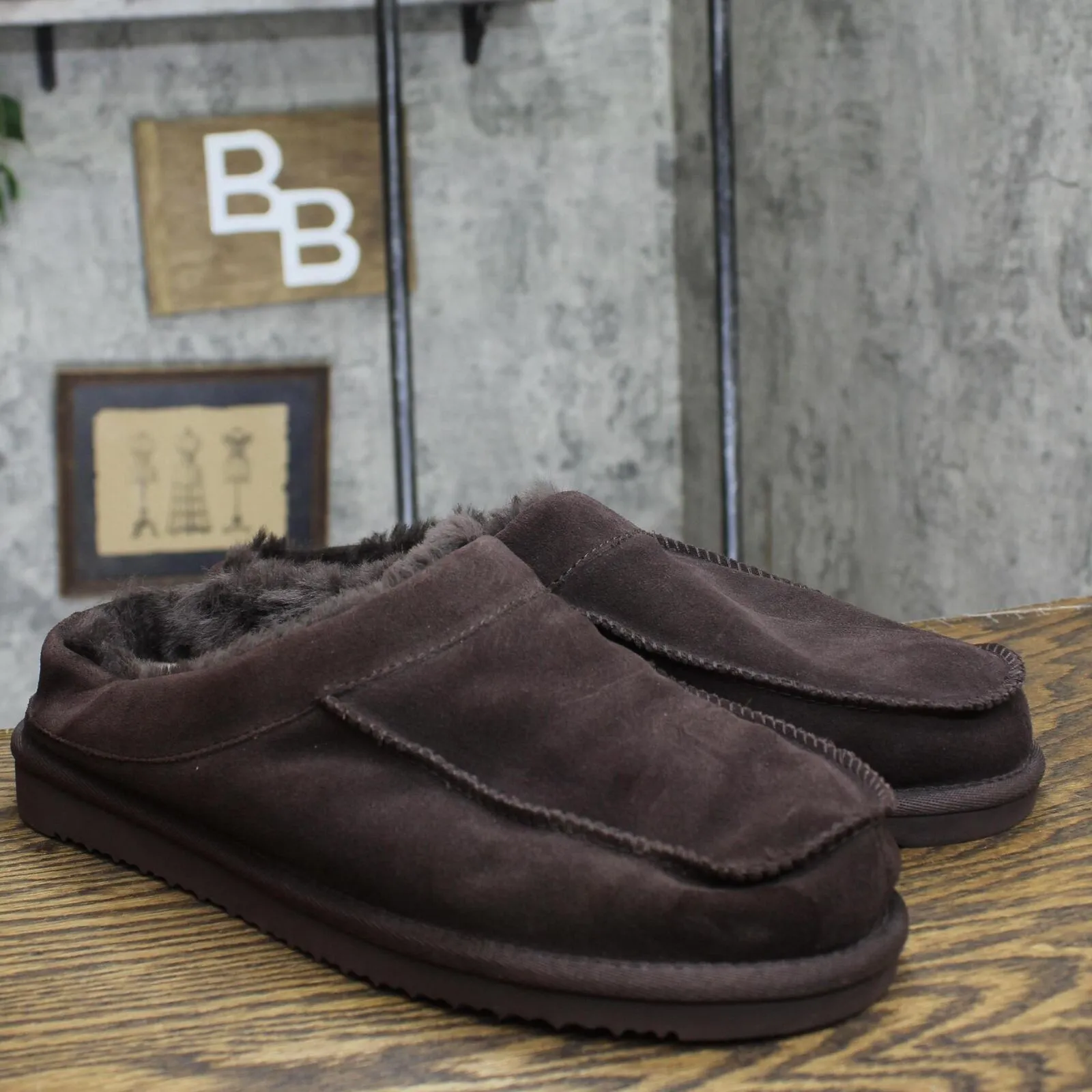 Dluxe By Dearfoams Mens Lith Slide Slippers 88498388 Brown 13