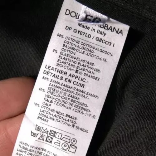 Dolce & Gabbana Black Ripped Logo Cotton Skinny Denim Jeans