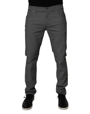 Dolce & Gabbana Gray Cotton Stretch Skinny Denim Jeans