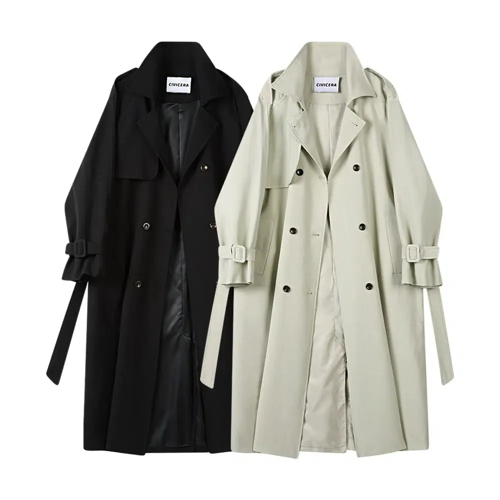Double-Breasted Belted Trench Coat