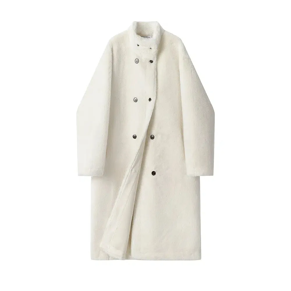 Double-Breasted Button Wool Coat