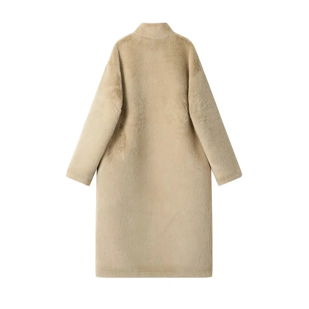 Double-Breasted Button Wool Coat