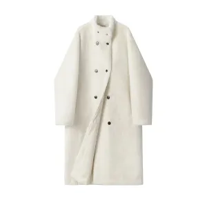 Double-Breasted Button Wool Coat