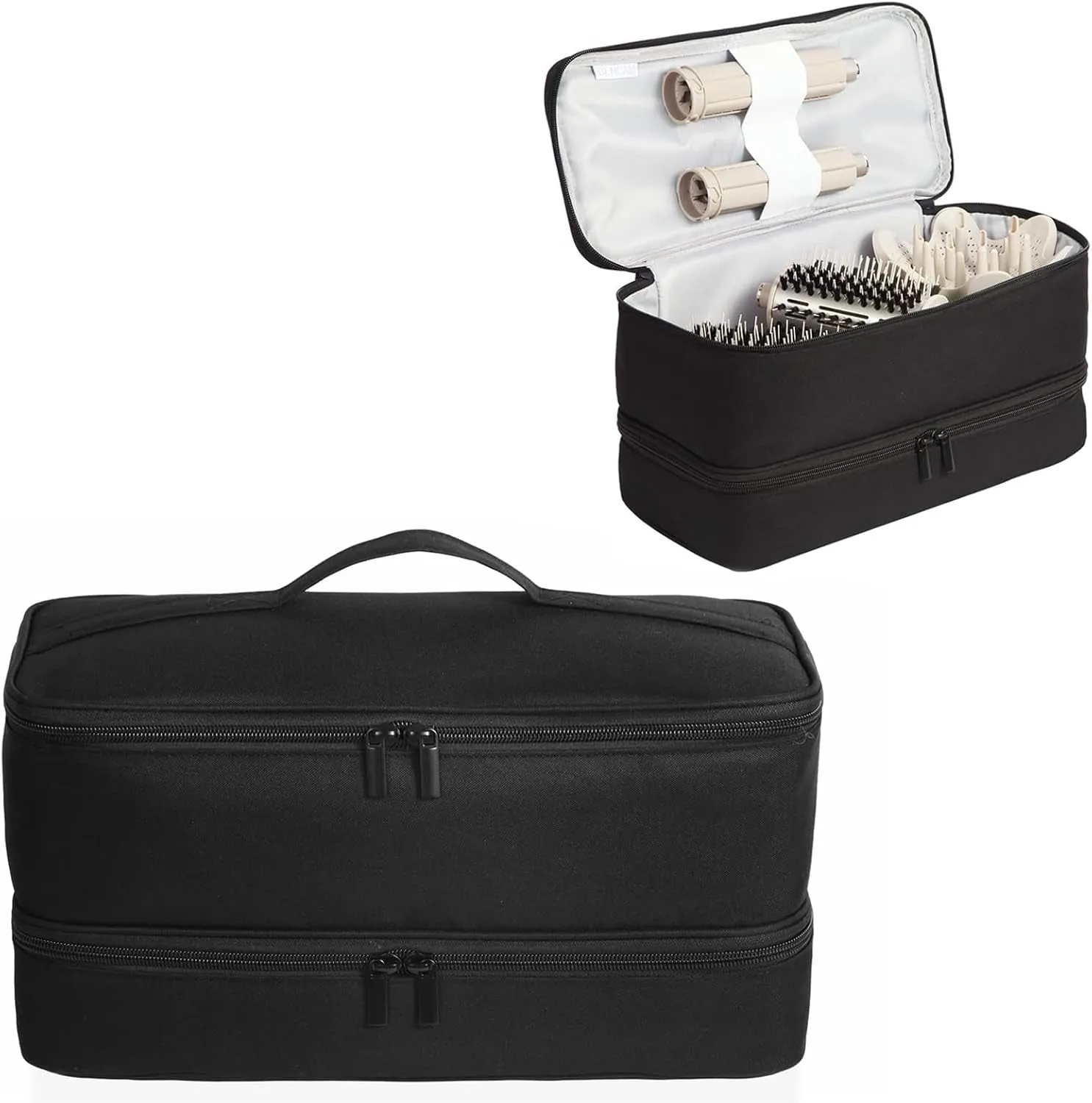 Double-Layer Carrying Case for Shark Flexstyle, Travel Case for Shark Flexstyle/Flexfusion/Speedstyle, Portable Storage Organizer Bag for Shark Flexstyle/Dyson Airwrap Styler and Attachments