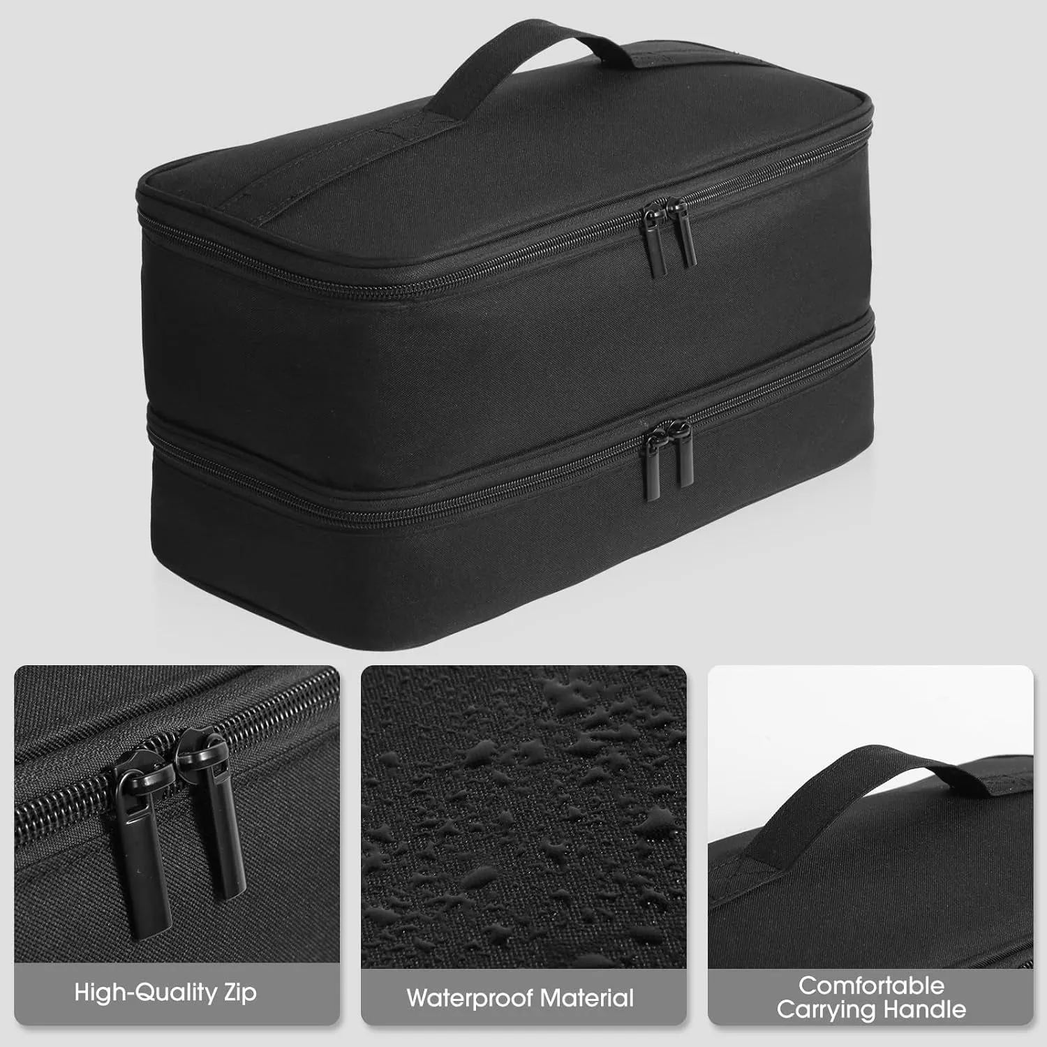 Double-Layer Carrying Case for Shark Flexstyle, Travel Case for Shark Flexstyle/Flexfusion/Speedstyle, Portable Storage Organizer Bag for Shark Flexstyle/Dyson Airwrap Styler and Attachments