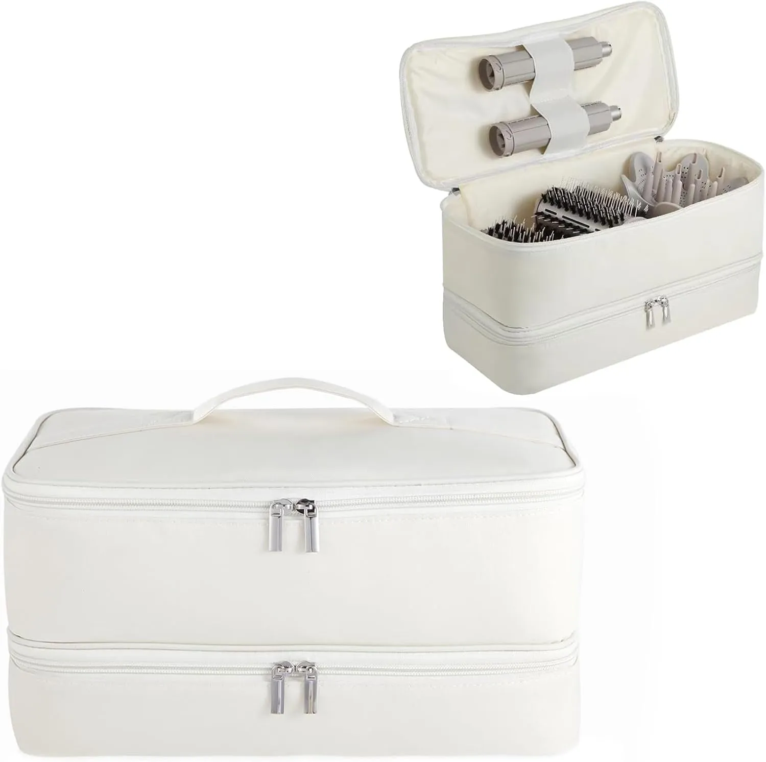 Double-Layer Carrying Case for Shark Flexstyle, Travel Case for Shark Flexstyle/Flexfusion/Speedstyle, Portable Storage Organizer Bag for Shark Flexstyle/Dyson Airwrap Styler and Attachments