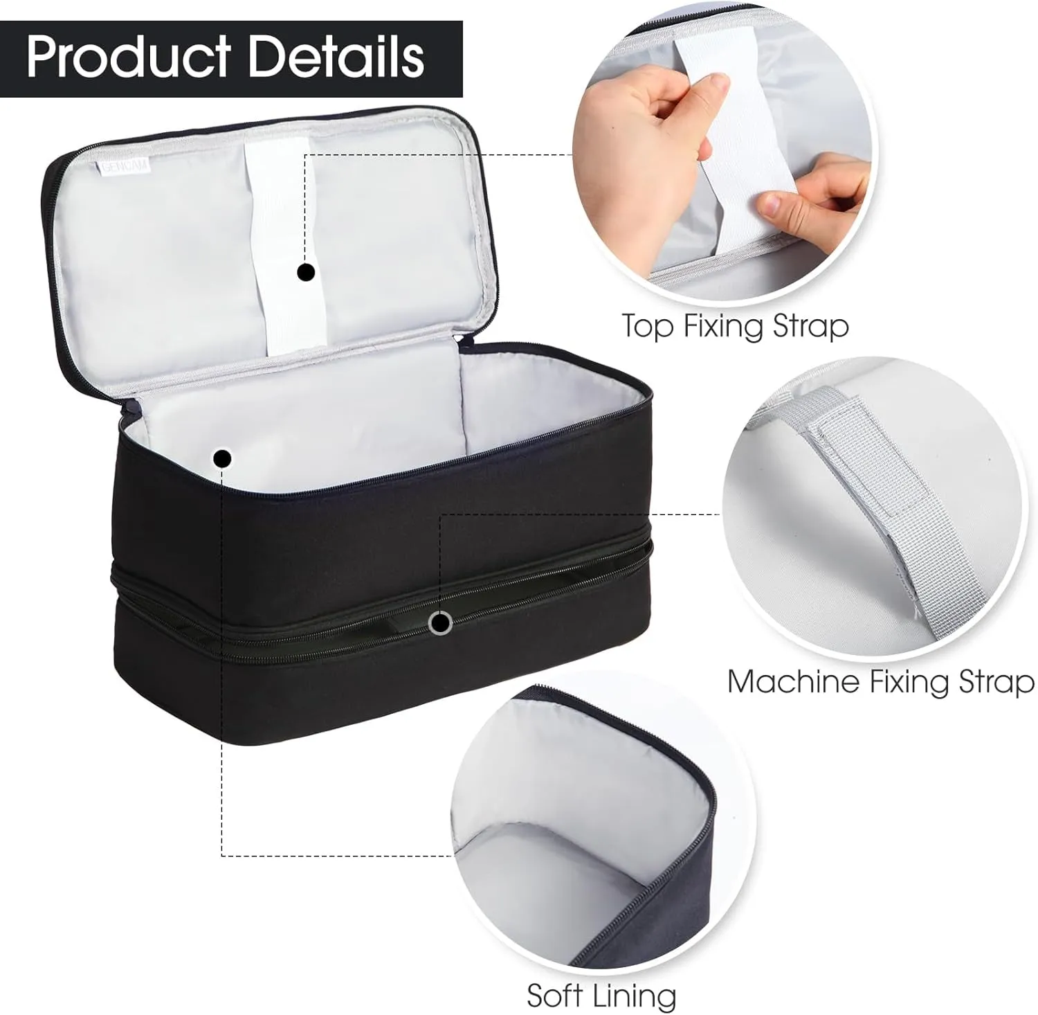 Double-Layer Carrying Case for Shark Flexstyle, Travel Case for Shark Flexstyle/Flexfusion/Speedstyle, Portable Storage Organizer Bag for Shark Flexstyle/Dyson Airwrap Styler and Attachments