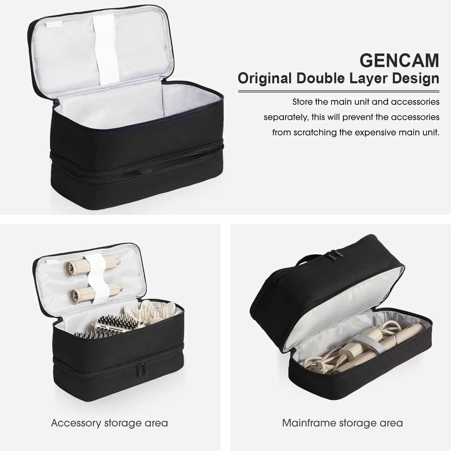Double-Layer Carrying Case for Shark Flexstyle, Travel Case for Shark Flexstyle/Flexfusion/Speedstyle, Portable Storage Organizer Bag for Shark Flexstyle/Dyson Airwrap Styler and Attachments