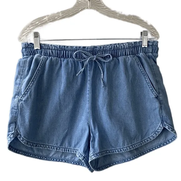 Drawstring Waist Chambray Denim Jean Shorts American Eagle Size Medium