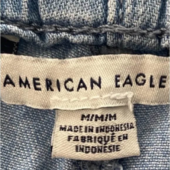 Drawstring Waist Chambray Denim Jean Shorts American Eagle Size Medium