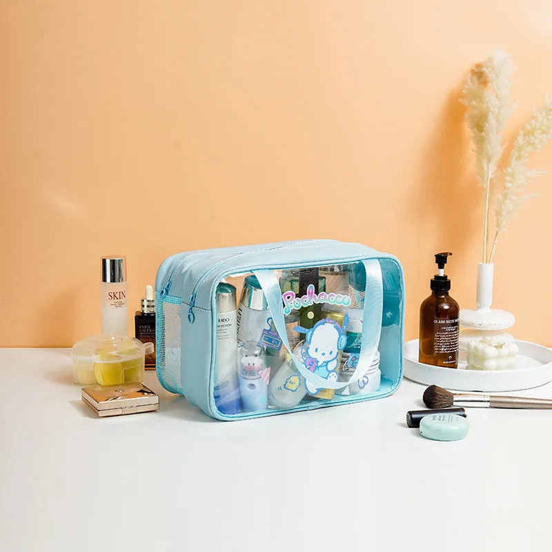 Dry Wet Separation Transparent Portable Double Layer Cosmetic Bags