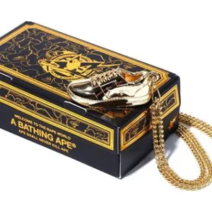 DS! A Bathing Ape Bape Sta Necklace Chain Gold