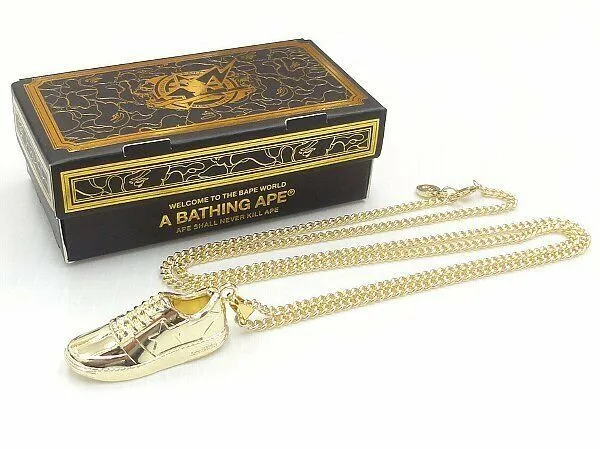 DS! A Bathing Ape Bape Sta Necklace Chain Gold