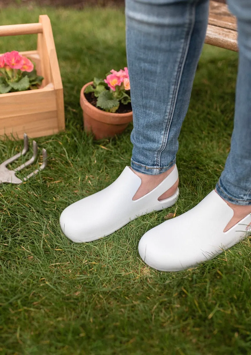 Durable White Rubber Garden Clogs