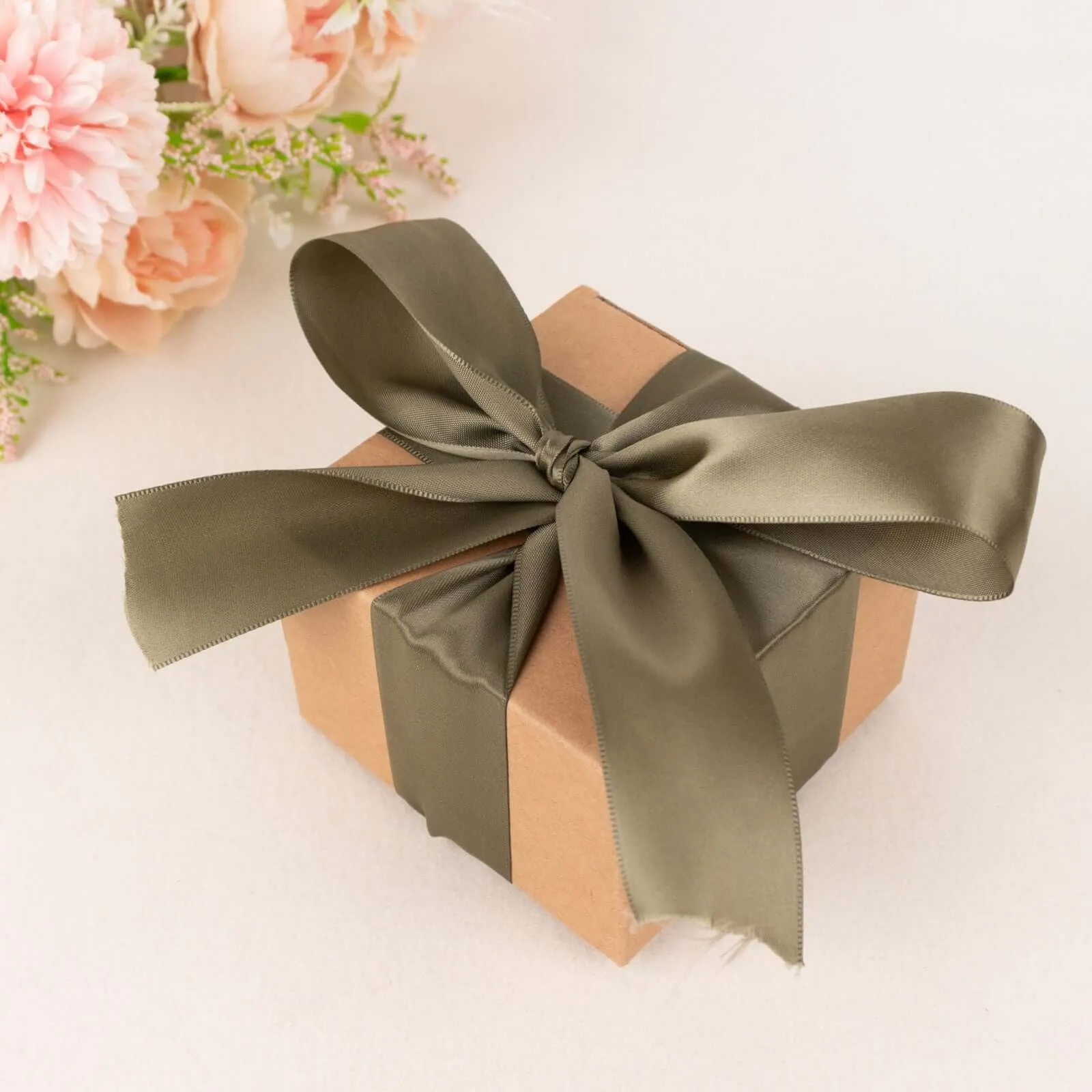 Dusty Sage Green Single Face Decorative Satin Ribbon 50 Yards 1.5"