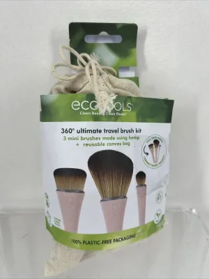 Ecotools 360° Ultimate Travel Brush Kit 3 Mini Brushes Made Using Hemp E12B