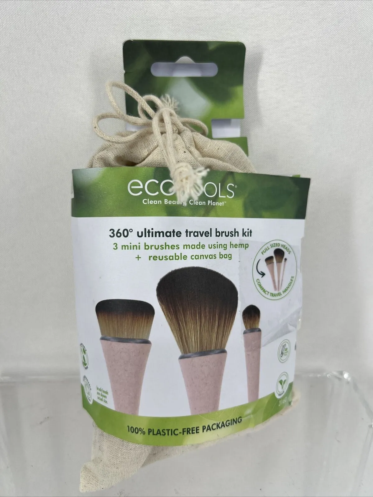 Ecotools 360° Ultimate Travel Brush Kit 3 Mini Brushes Made Using Hemp E12B