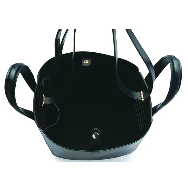 Eight mini leather black bag
