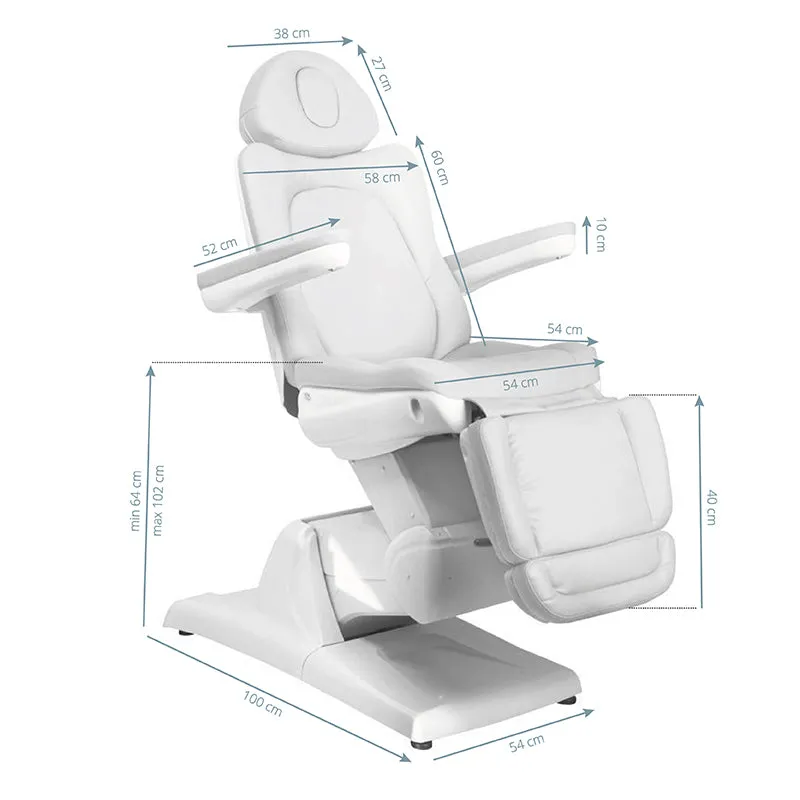 Electric cosmetic chair azzurro 870 3 strong white