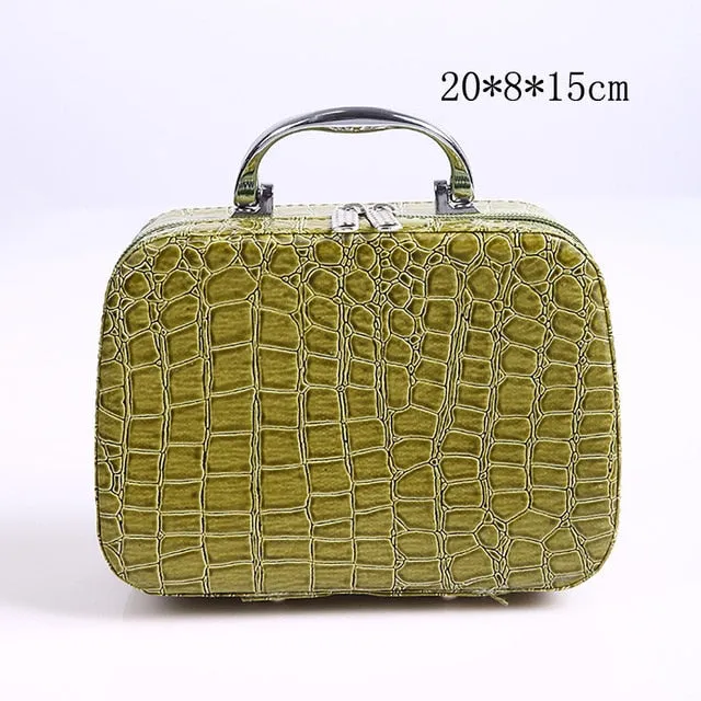 Elegant Leather Cosmetic Travel Handbag