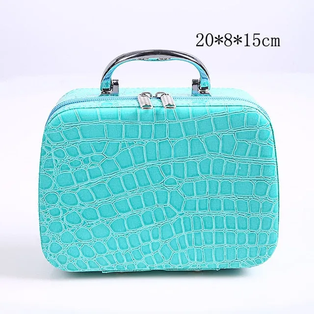 Elegant Leather Cosmetic Travel Handbag
