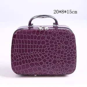 Elegant Leather Cosmetic Travel Handbag