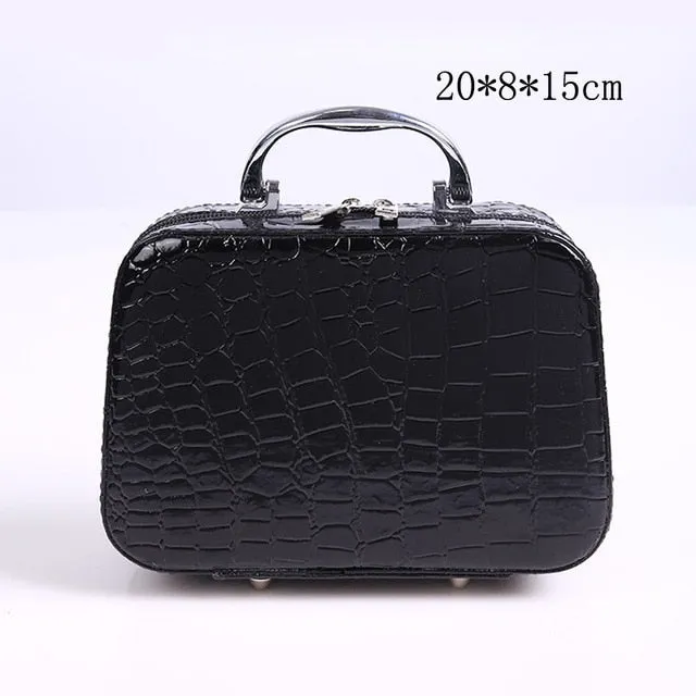Elegant Leather Cosmetic Travel Handbag