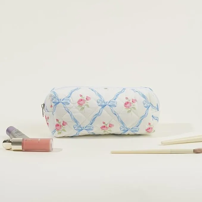 Elisse | Elegant Padded Makeup Bag Set with Floral Design