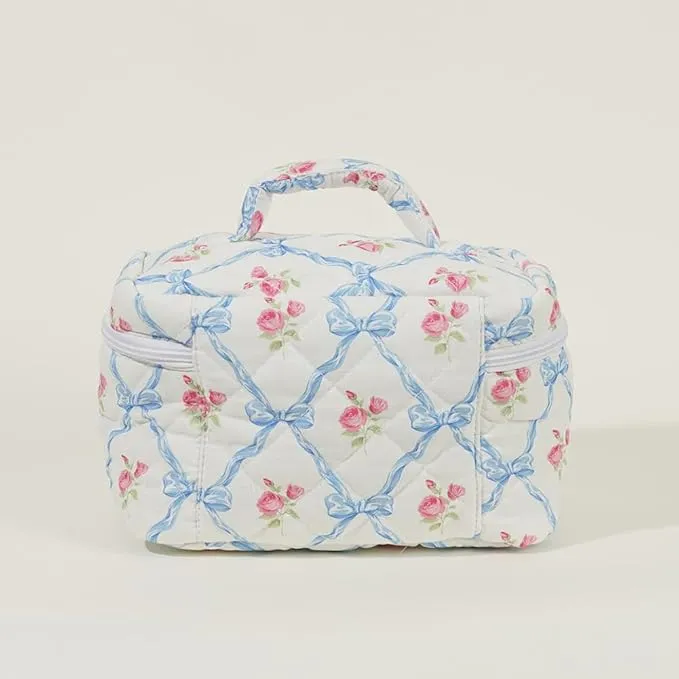 Elisse | Elegant Padded Makeup Bag Set with Floral Design