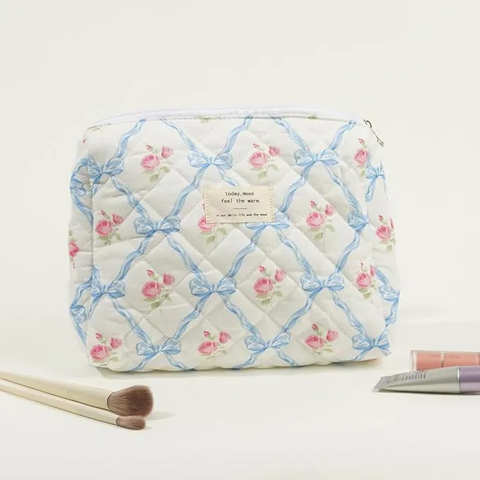 Elisse | Elegant Padded Makeup Bag Set with Floral Design