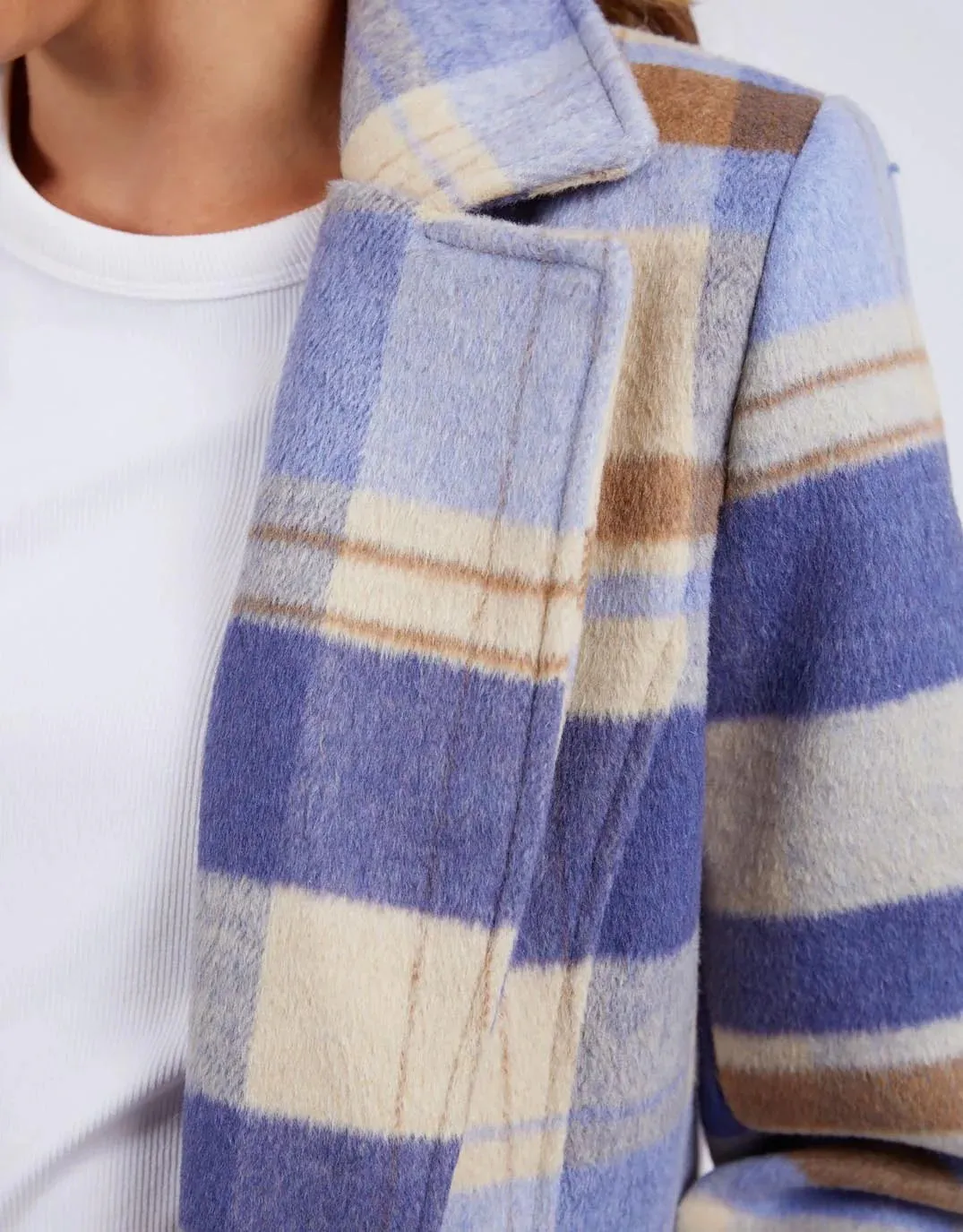 Elm Lifestyle II COVE Check Coat - Navy